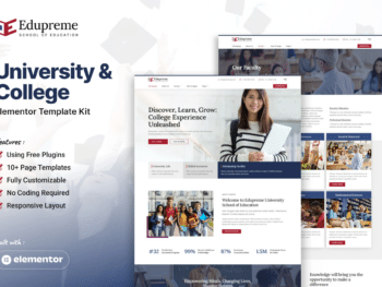 Edupreme - Kit de modelos Elementor para universidades e faculdades