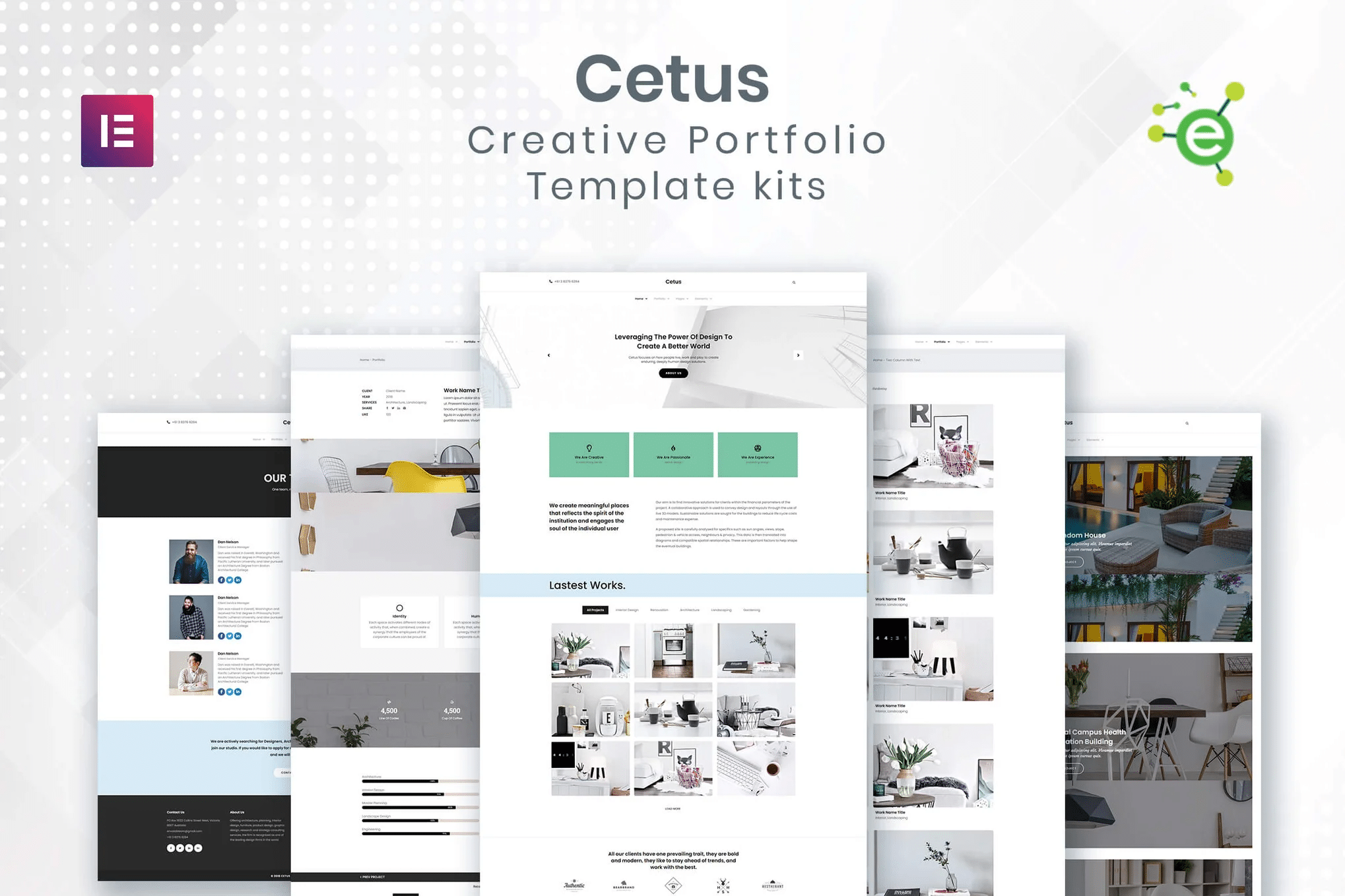 CETUS - Template Kit Elementor de Portfólio criativo