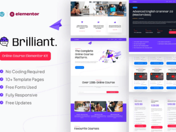 Brilliant - Template Kit Elementor Pro para cursos online