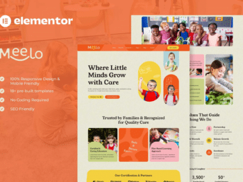 Meelo - Kit de modelos Elementor Pro para jardim de infância e cuidados infantis