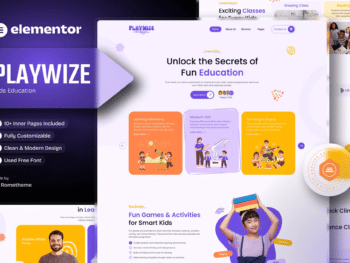 Playwize - Kit de Templates Elementor para Educação Infantil