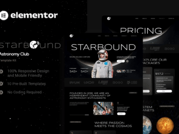 Starbound - Kit de modelos Elementor do Astronomy Club