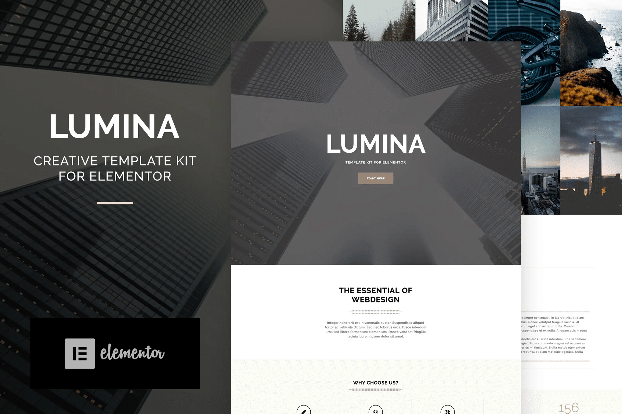 Lumina - Kit de Templates Elementor para Criativos e Negócios