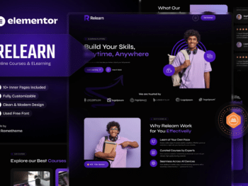 Relearn - Cursos online e kit de modelos E-Learning Elementor