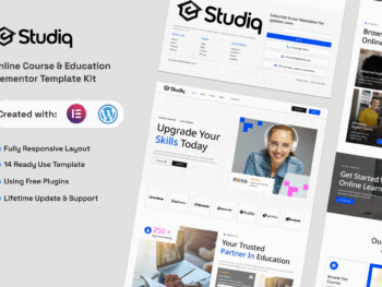 Studiq - Kit de Templates Online para Cursos e Educação Elementor