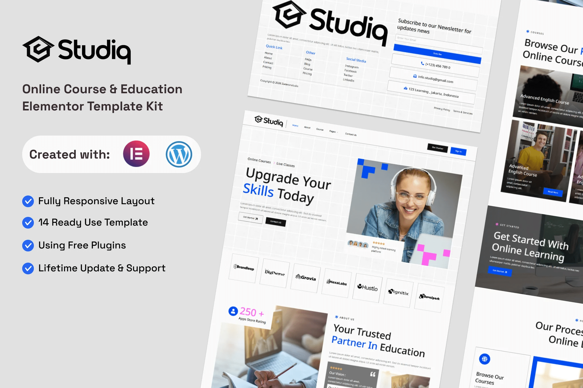 Studiq - Kit de Templates Online para Cursos e Educação Elementor