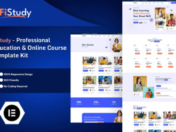 FiStudy - Kit de modelos Elementor Pro para educação profissional e cursos on-line