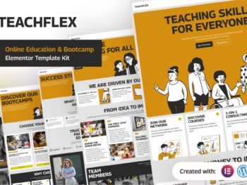 Teachflex - Kit de Templates Elementor para Educação Online e Bootcamp