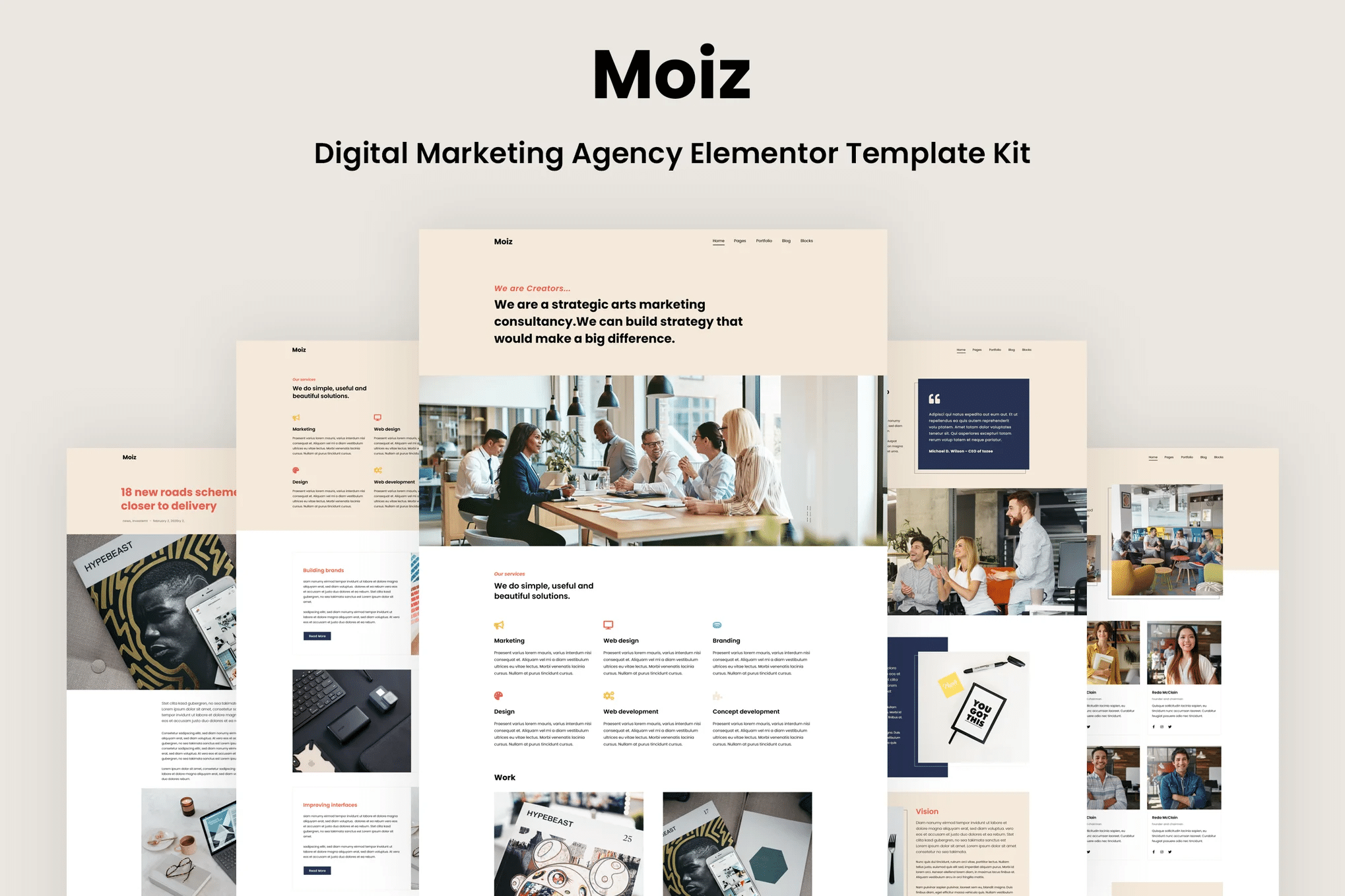 Moiz - Kit de Templates Elementor para Agência de Marketing Digital