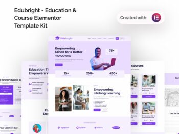 Edubright - Kit de Templates Online para Cursos e Educação Elementor
