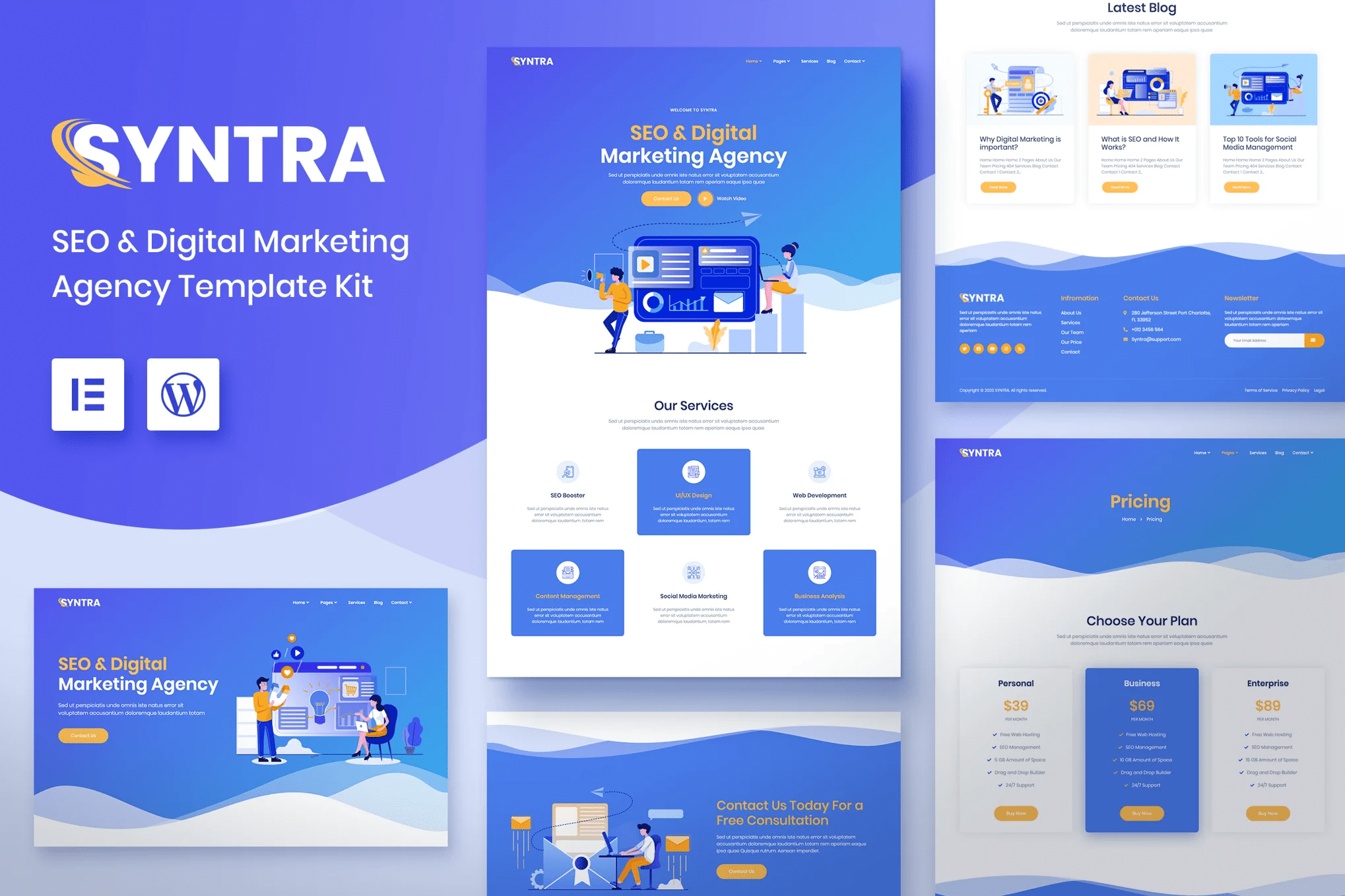 SYNTRA - Template Kit para Agência de marketing digital e SEO