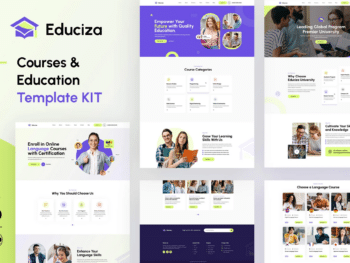 Educiza - Kit de modelos Elementor para cursos e educação