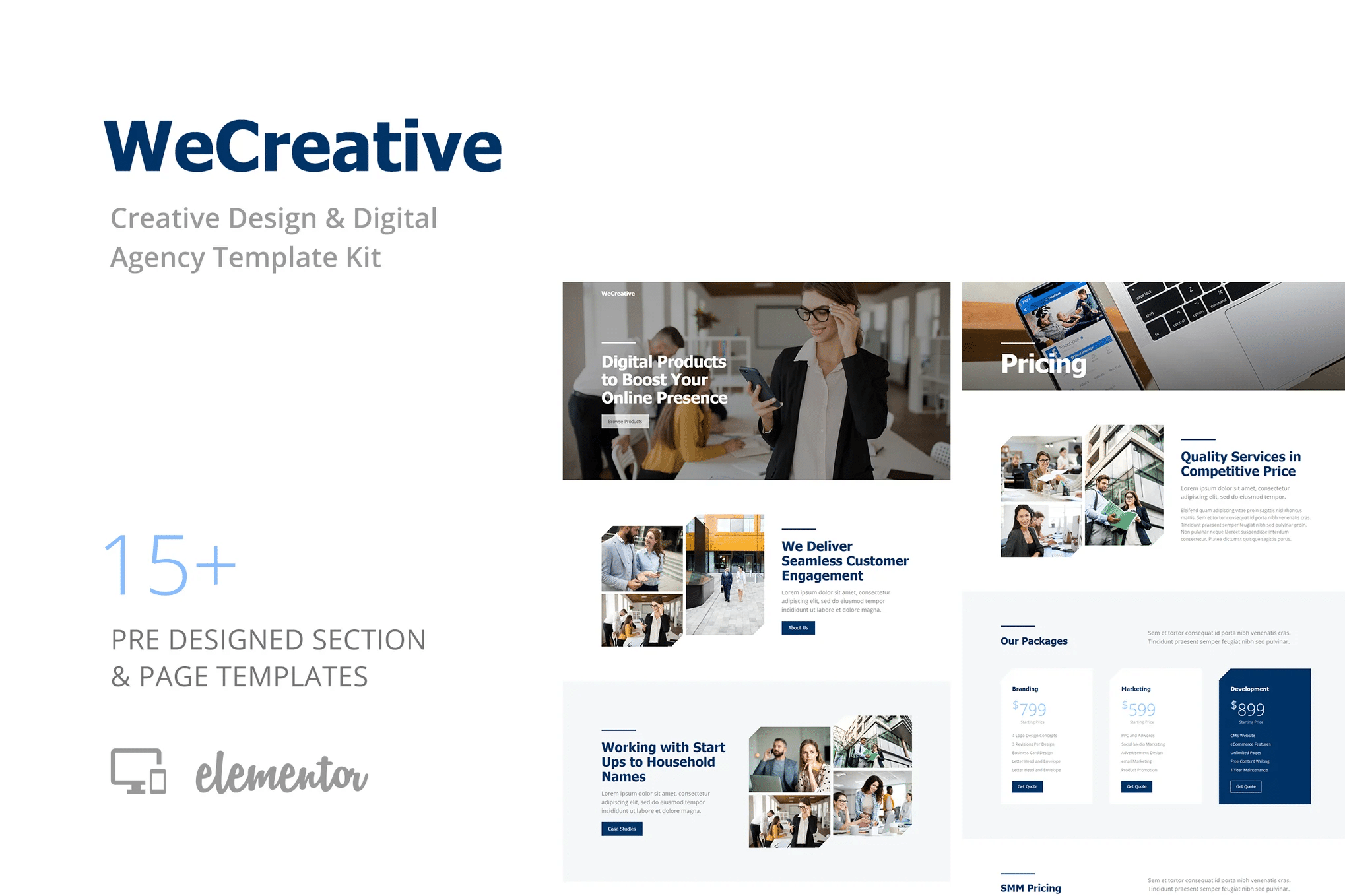 WeCreative - Template Kit para Agência digitais Elementor
