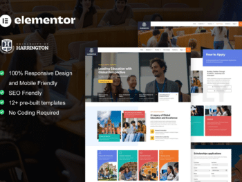 Harrington - Kit de Templates Elementor Pro para universidades e educação
