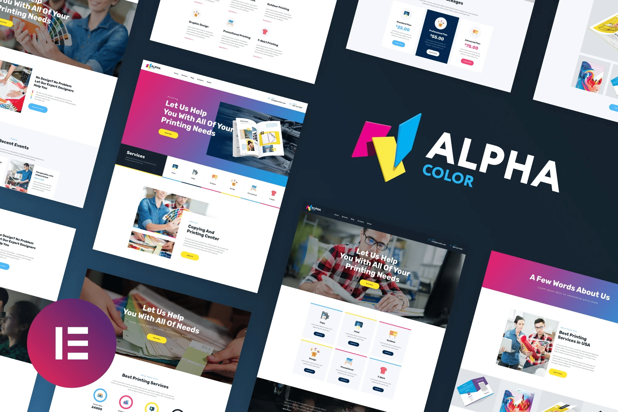AlphaColor - Kit de Templates Elementor de Design e Impressão