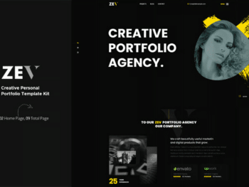 Zev - Template Kit de Portfólio pessoal criativo