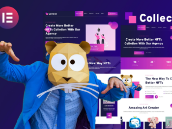 Collect - Template Kit Elementor de serviços de agência de design NFT