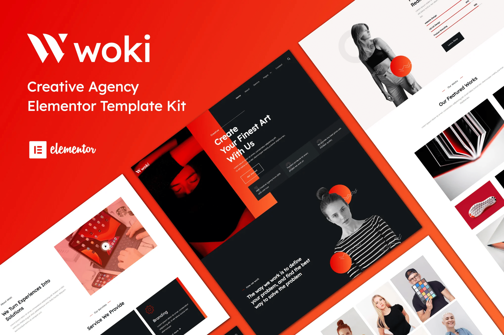 Woki - Template Kit Elementor para Agência criativas