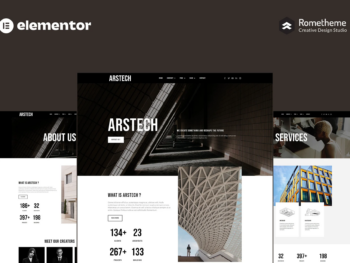 Arstech - Kit Template Kit de site completo do Architecture Elementor Pro