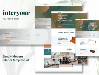 Interyours - Template Kit Elementor para design de interiores domésticos