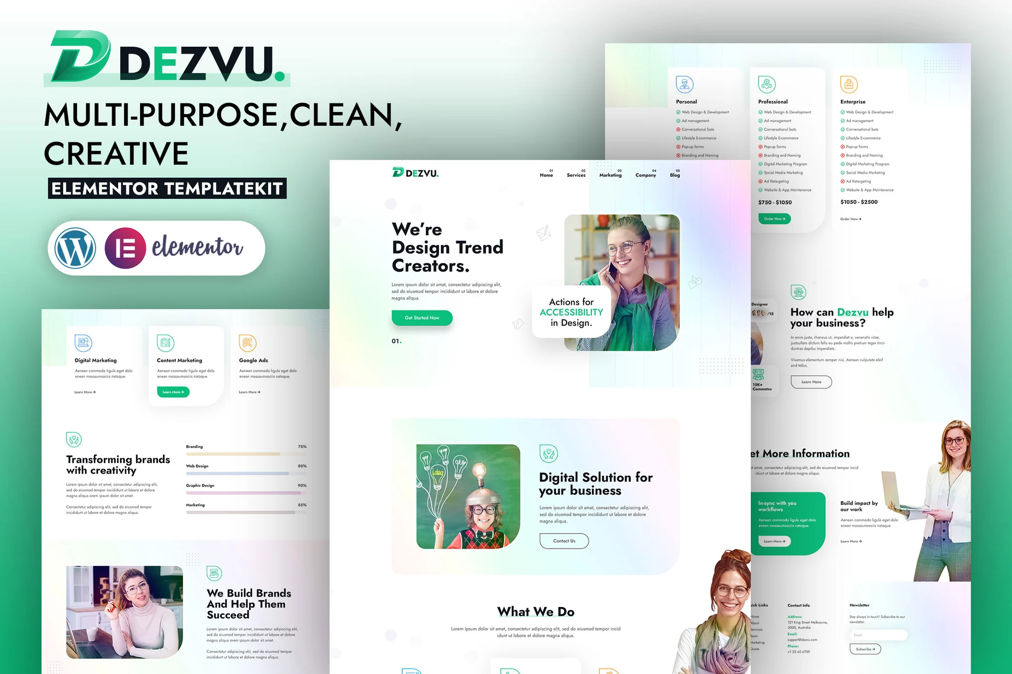 DezVu - Template Kit Elementor da Agência Criativa
