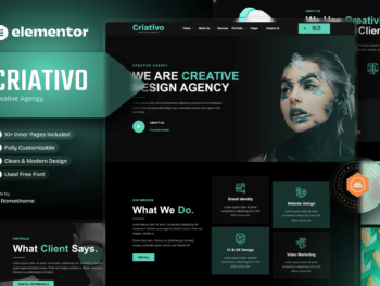 Criativo - Agência Criativa e Kit de Modelos Elementor de Portfólio