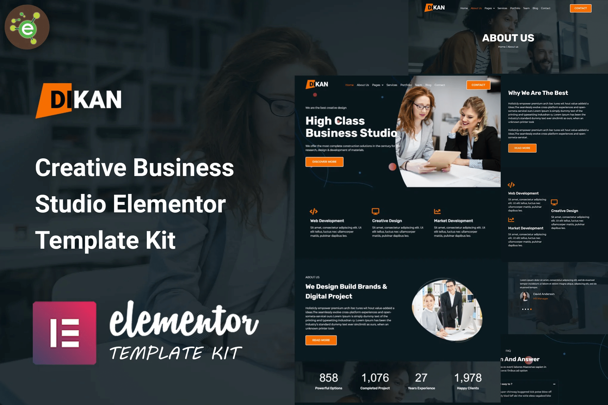 Dikan - Template Kit Elementor do Creative Business Studio