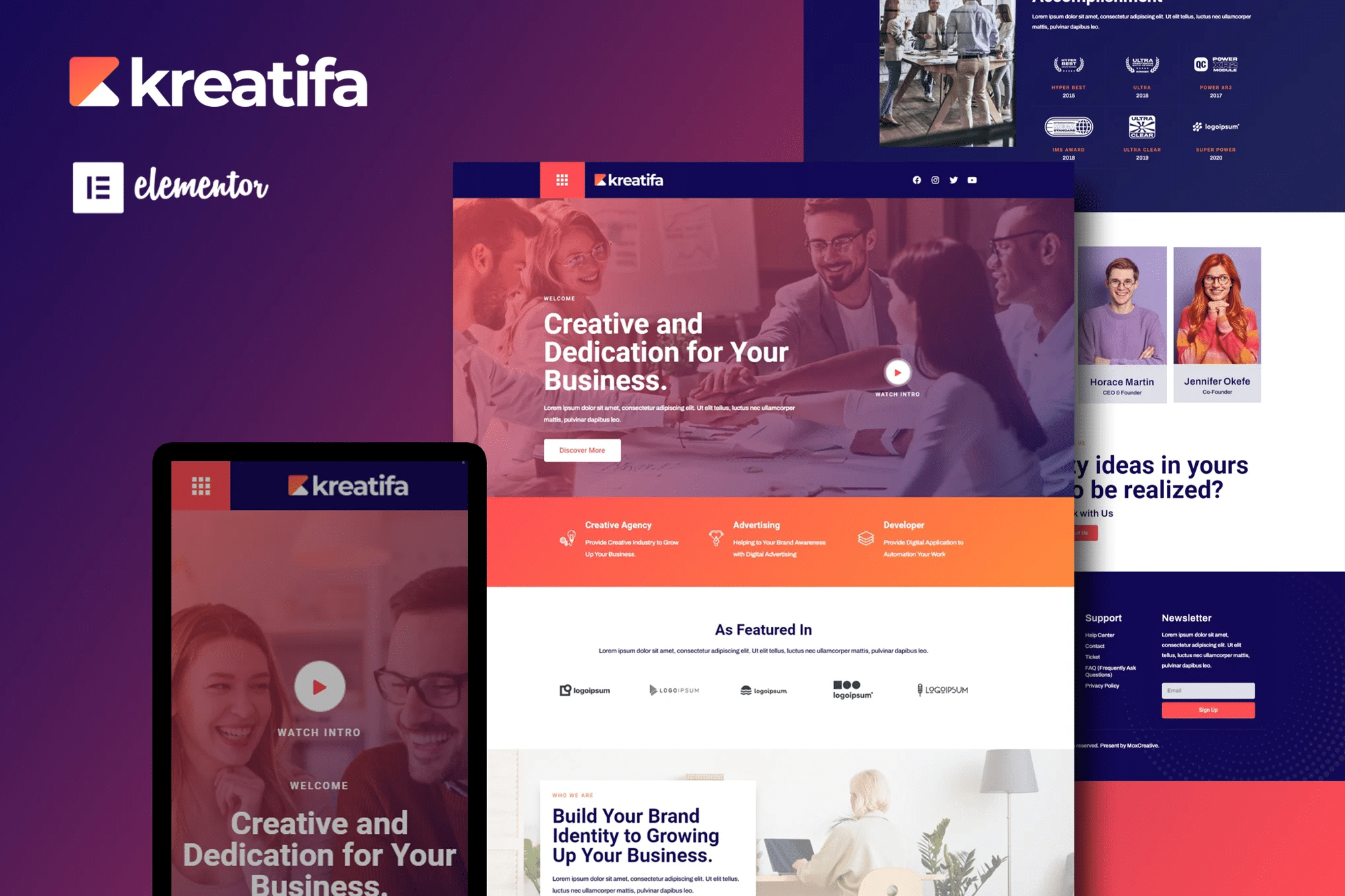Kreatifa - Kit de Modelos Elementor da Agência Digital Criativa