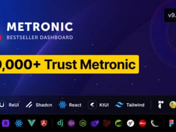 Metronic | Modelo HTML para Painel de Administração, Tailwind, Bootstrap, React, Next.js, Vue, Angular e Laravel