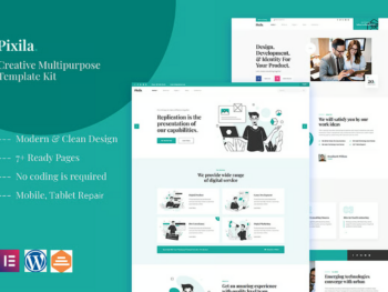 Pixila - Template Kit criativo multiuso Elementor