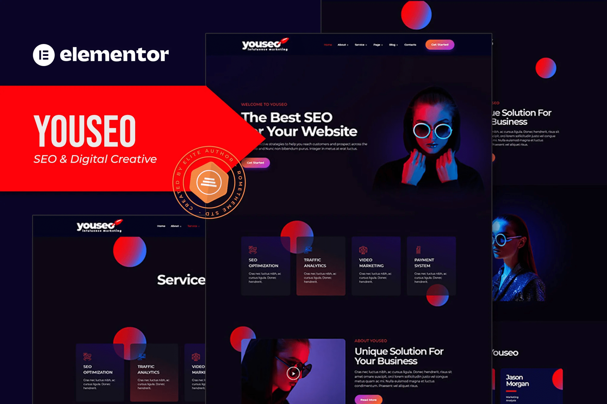 Youseo - Template Kit Elementor de SEO e agência de criação digital