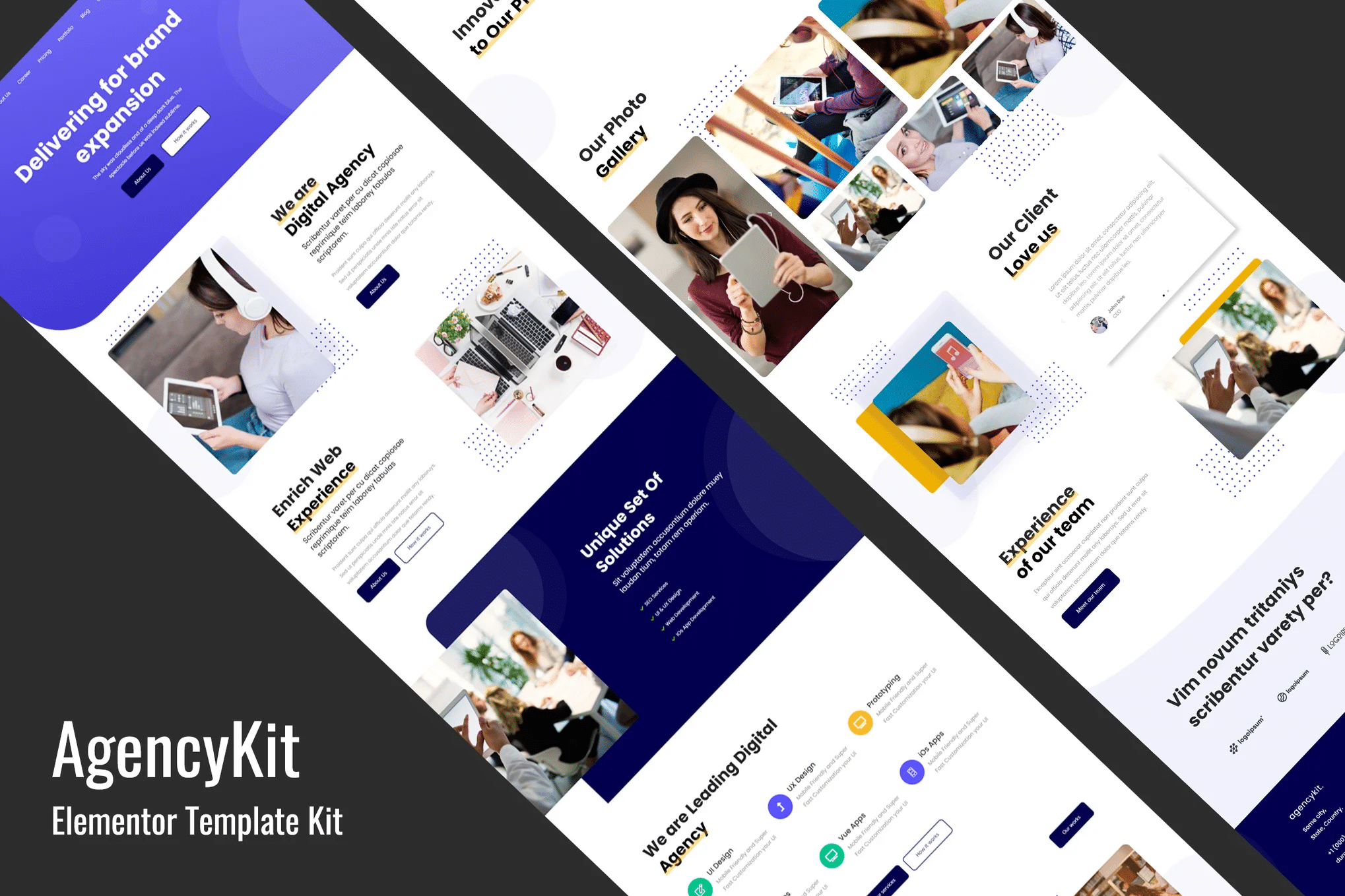 AgencyKit - Kit de Modelos de Portfólio Elementor