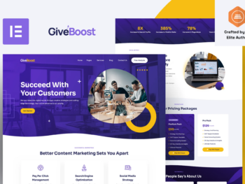 GiveBoost - Kit de Templates Elementor Pro para Agência de Marketing Digital