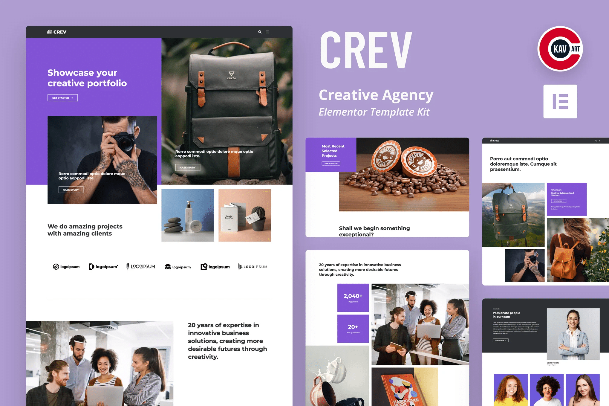 Crev - Template Kit Elementor da Agência Criativa