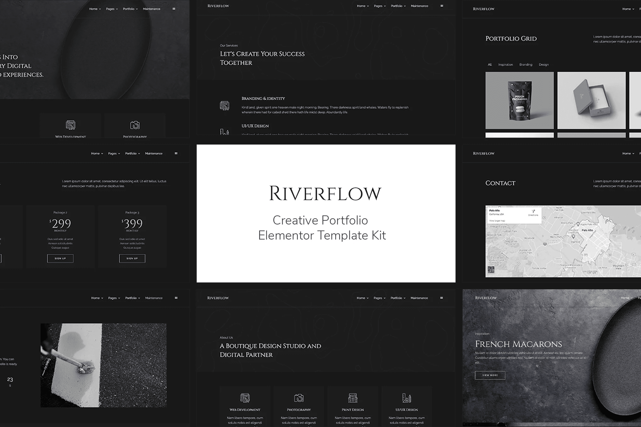 Riverflow - Template Kit Elementor de Portfólio Criativo
