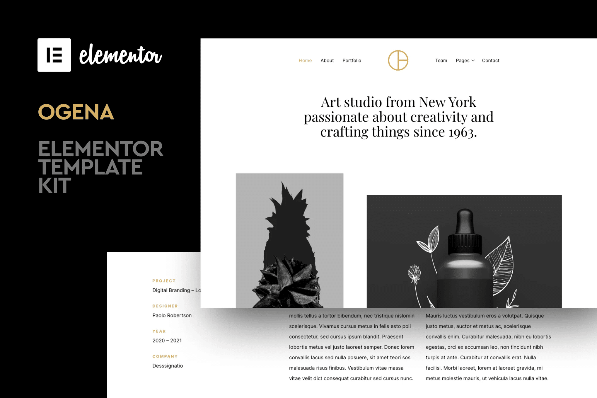 Ogena - Template Kit mínimos do Elementor