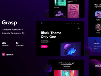 Grasp - Portfólio criativo e Template Kit Elementor para Agência
