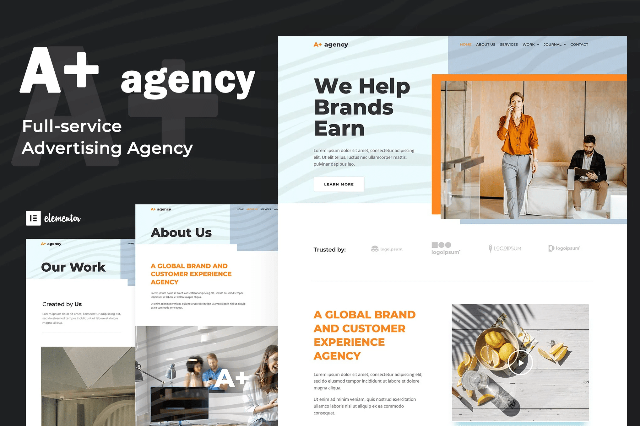 A-Plus Creative Agency - Template Kit Elementor da Agência