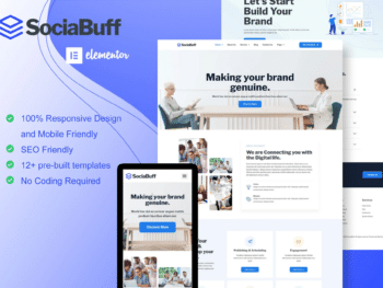 SociaBuff - Kit de Templates Elementor para Redes Sociais e Agência Digital