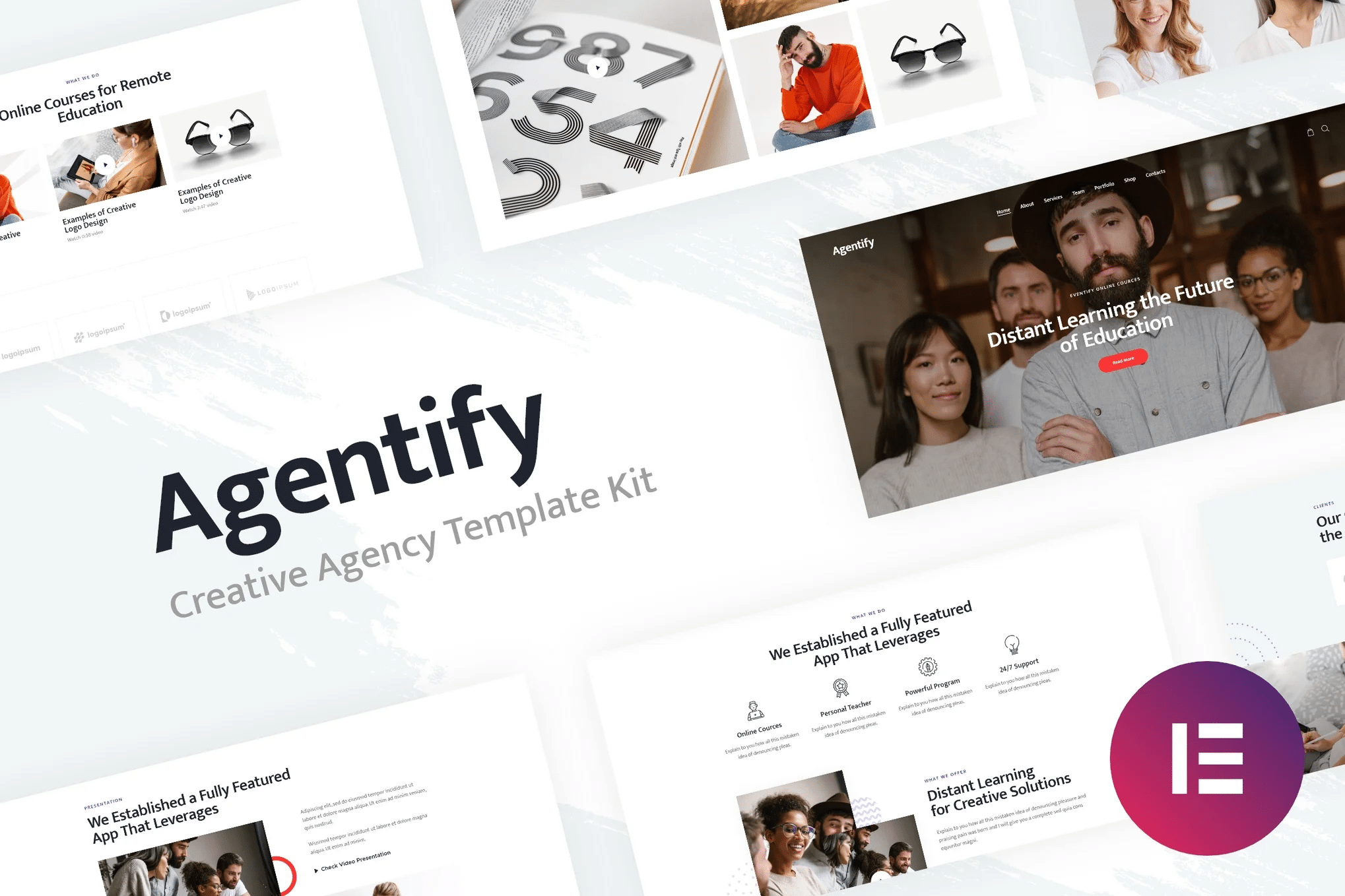 Agentify - Kit de Templates Elementor de Portfólio Pessoal para Criativos