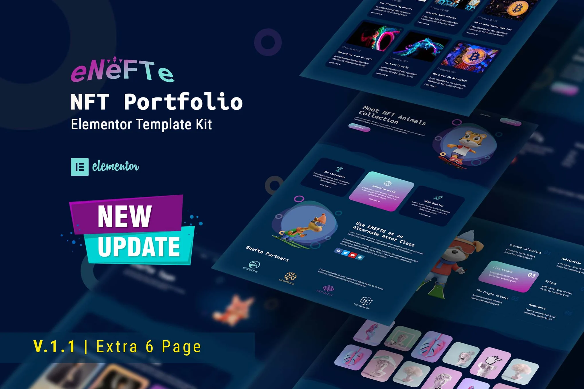 Enefte - Template Kit NFT Portfólio Elementor