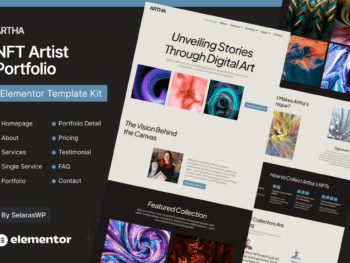 Artha - Kit de modelos Elementor Pro de portfólio de artistas NFT
