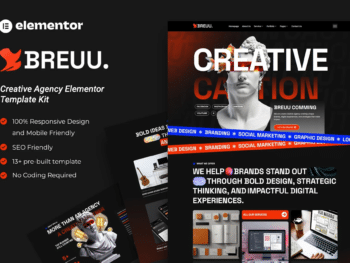 Breuu - Kit de Modelos Elementor para Agência Criativa
