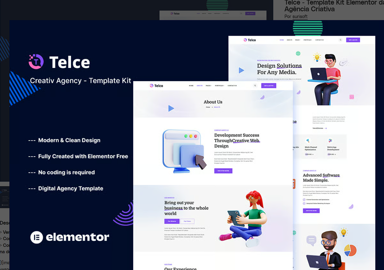 Telce - Template Kit Elementor da Agência Criativa