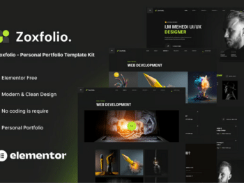Zoxfolio - Kit de Modelos de Portfólio Pessoal Elementor