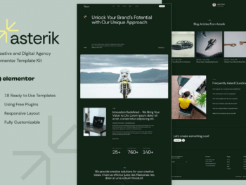 Asterik - Kit de Modelos Elementor para Agência Criativa e Digital