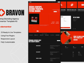 Bravon — Kit de modelos Elementor para agências de branding para startups