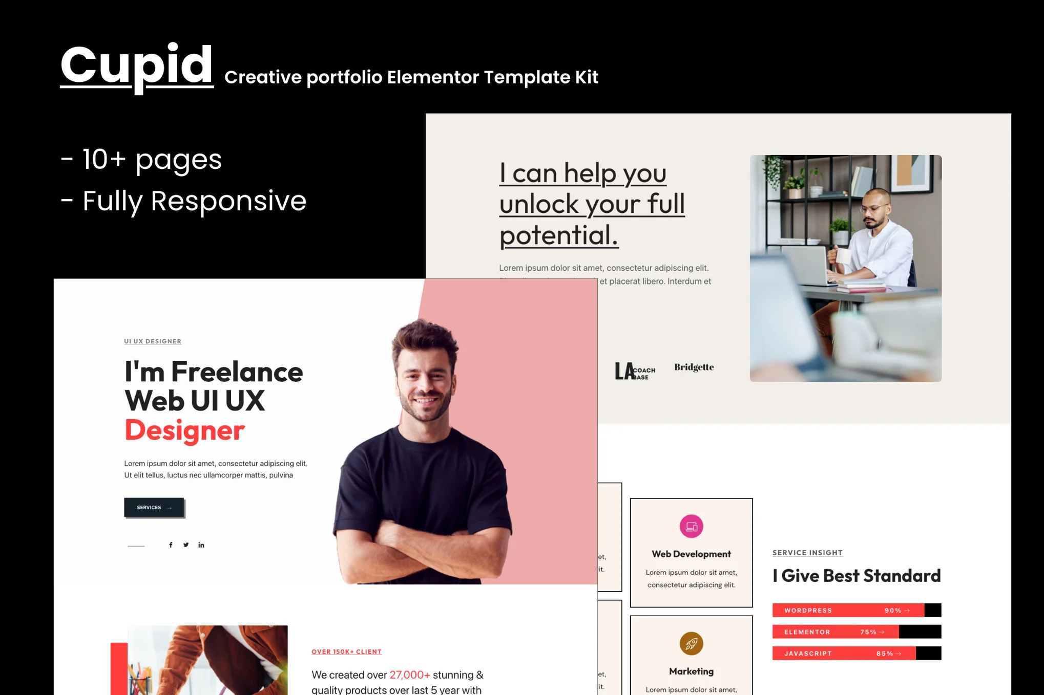 Cupid- Template Kit Elementor de Portfólio Criativo