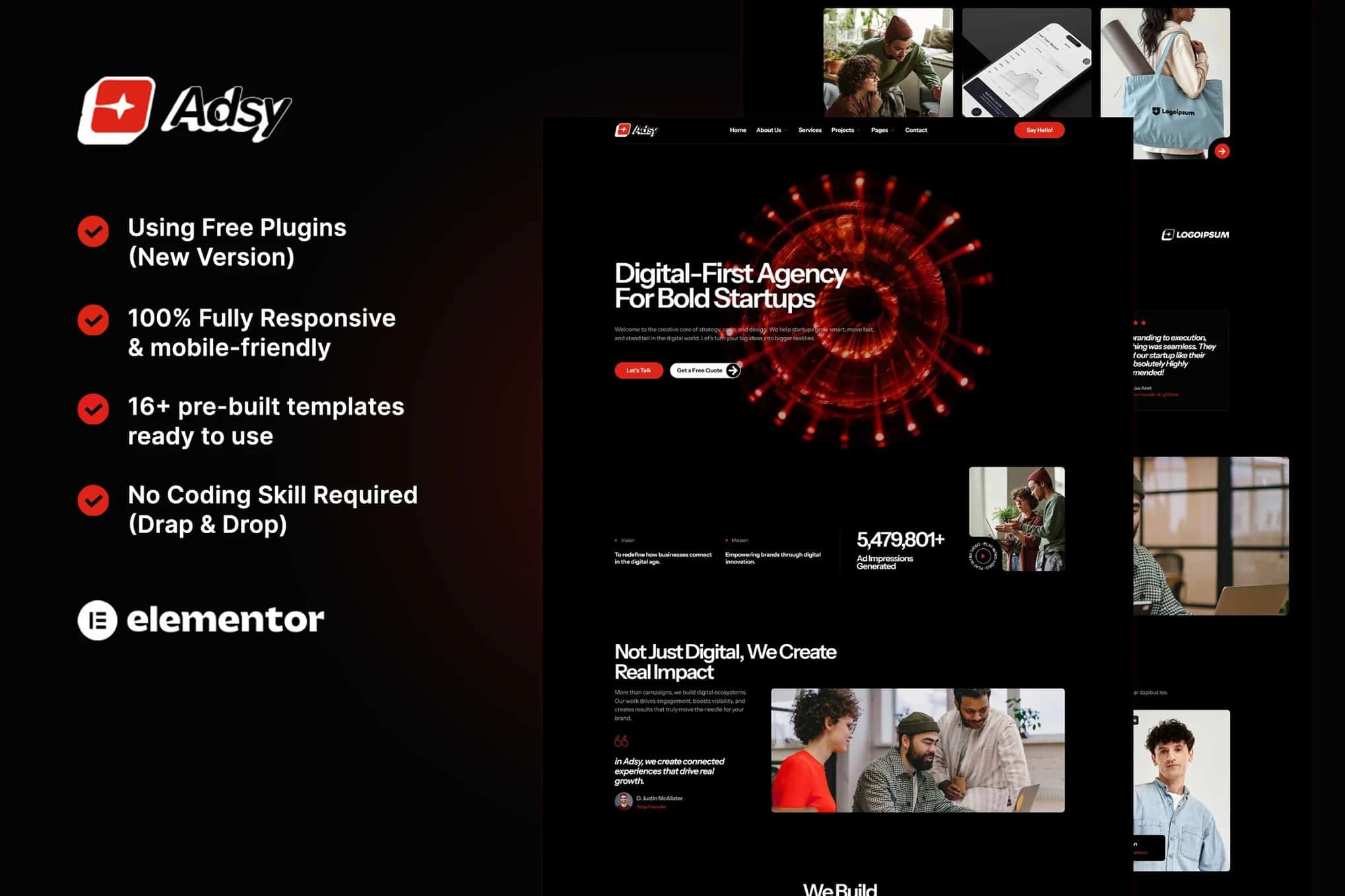 Adsy - Kit de Modelos Elementor para Agência Digital