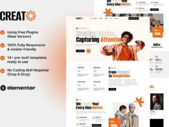 Creat - Kit de Modelos Elementor para Agência Criativa e Portfólio